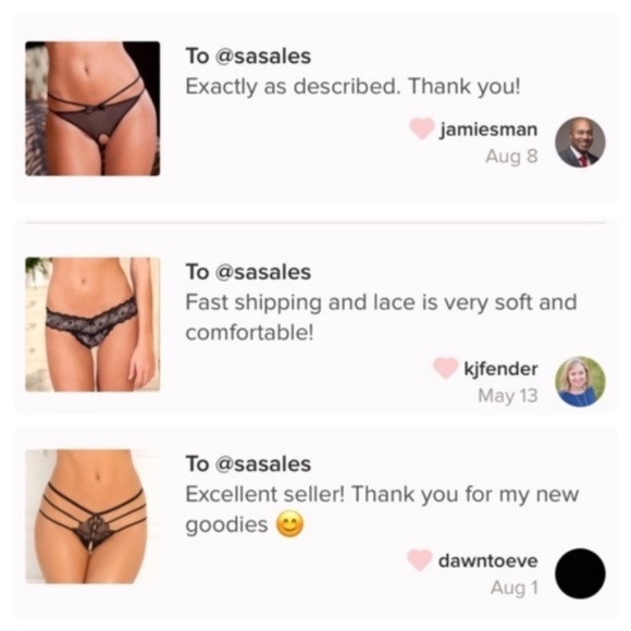 LAST TWO AVAILABLE!! New Rene Rofe Crotchless Strappy Back Black Panty Size M/L - Picture 5 of 12